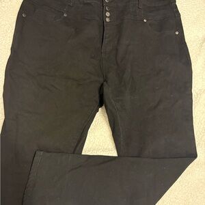 22W: High Rise Black Women's Skinny Jeans